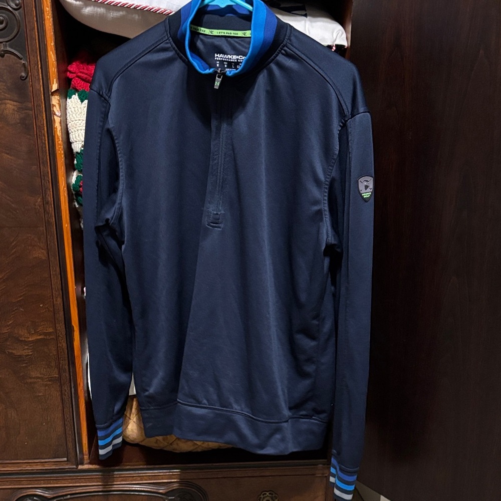 Hawke & Co Dark Blue Quarter-Zip Performance Golf Pullover